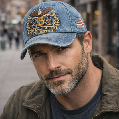 250th Anniversary of the United States Faux Embroidery Cap