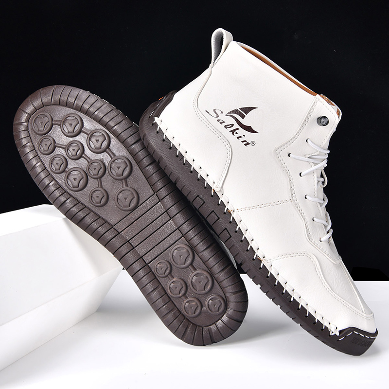 (⏰Limited Time Sale 70% OFF) Men's Orthopedic Comfortable - Leather Boots - Waterproof, Non-Slip, Arch Support, Wide Toe, Shock-Absorbing, Outdoor Leather Boots-tidenox