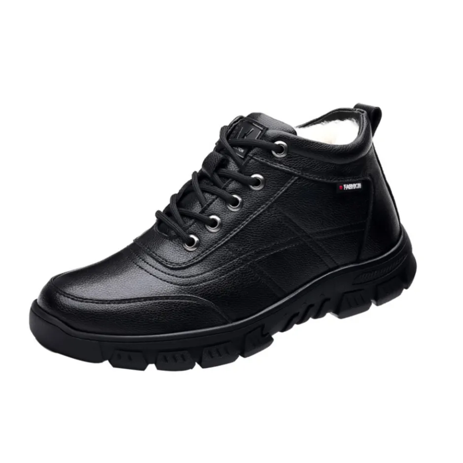 Ailongcity®Handcrafted Orthopedic Winter Leather Snow Boots for Men-tidenox