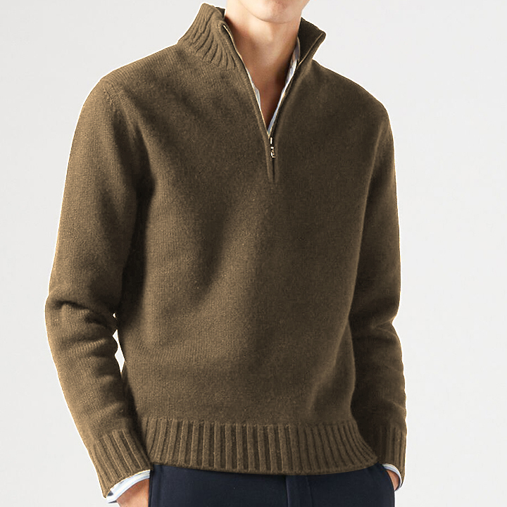 Men's Lapel Knitted Cashmere Sweater Cardigan-tidenox