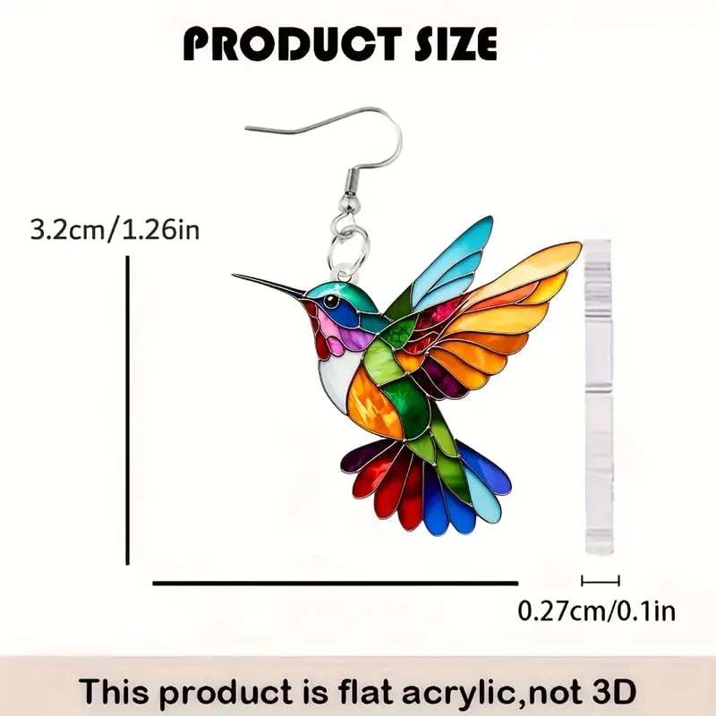🌈Colorful Hummingbird Earrings🐦-tidenox