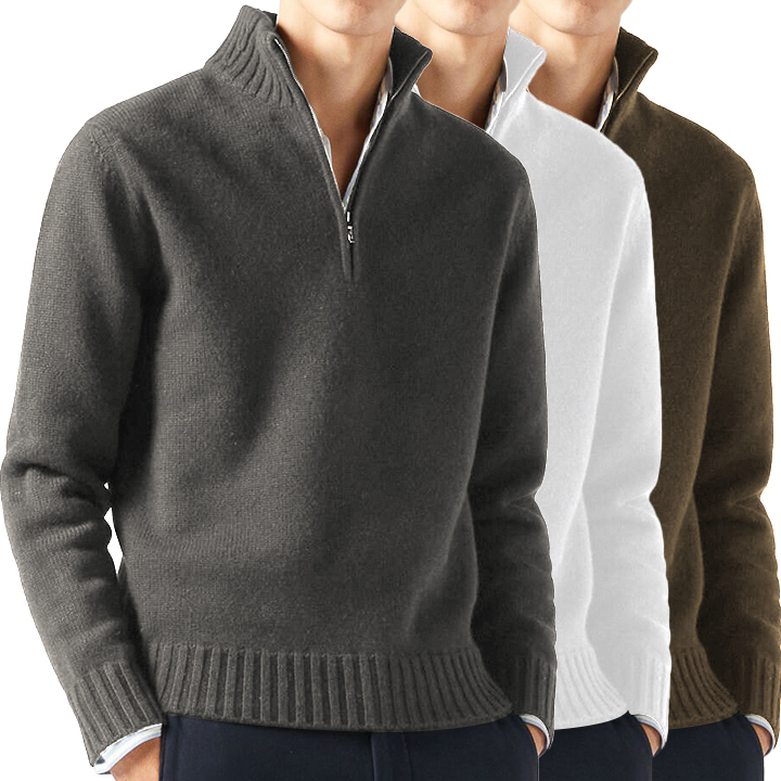 Men's Lapel Knitted Cashmere Sweater Cardigan-tidenox
