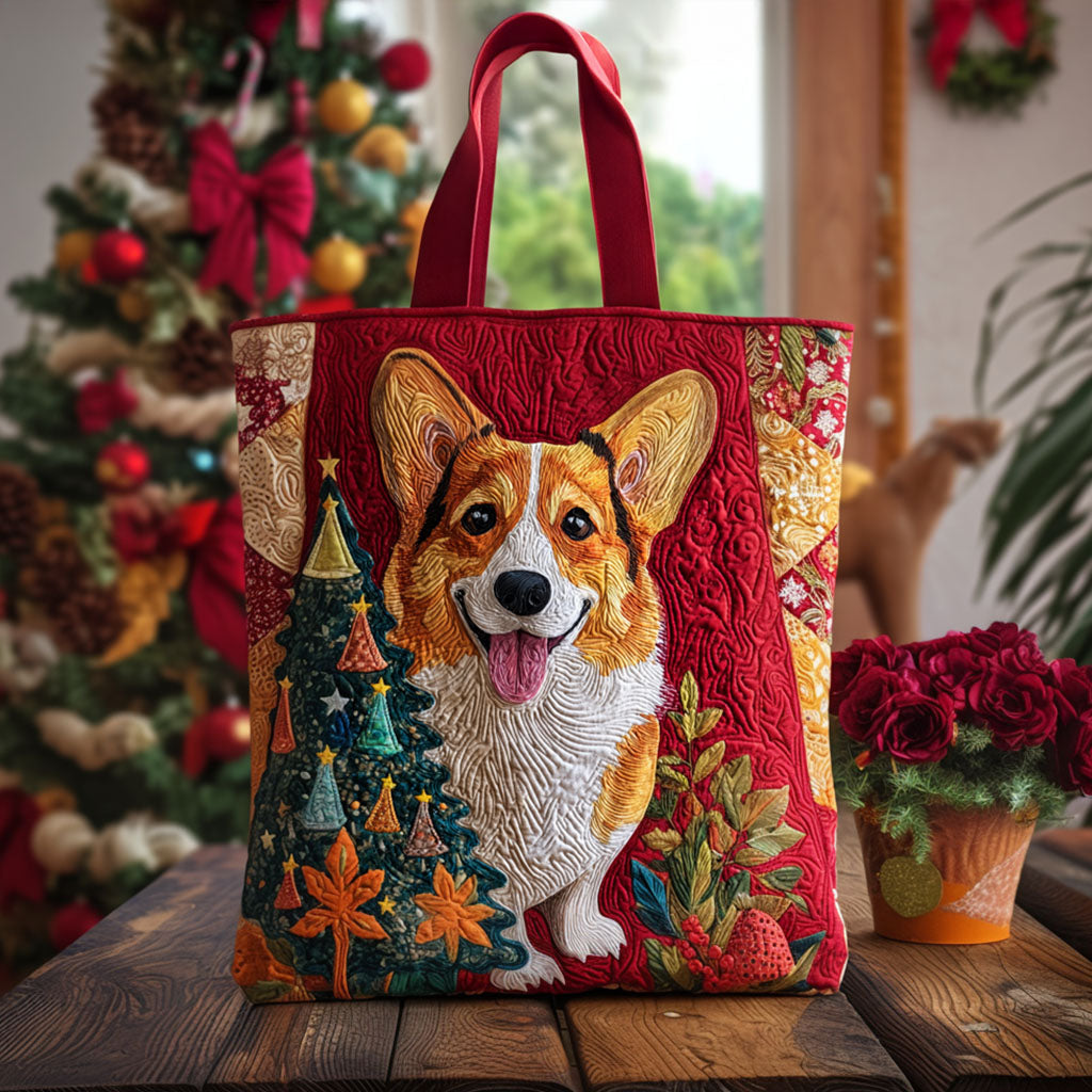 Evergreen Pup Quilted Tote Bag NCU0PT9233-tidenox