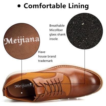 Men's Loafers Genuine Leather Shoes Casual Oxford Lace Up Dress Shoes-tidenox