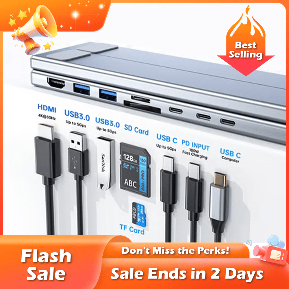 🏆Flash Sale⚡ 50K+ SOLD! Almost Gone-💥💻 8-in-1 USB-C Laptop Stand,Best Gifts-tidenox