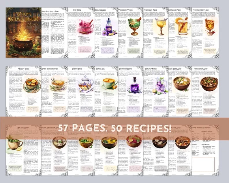 🔥Last Day 49% OFF - 🧙‍♀️🍲WITCH'S STEW & BREWS Decipes:50 Enchanted Recipes for Body and Soul💫