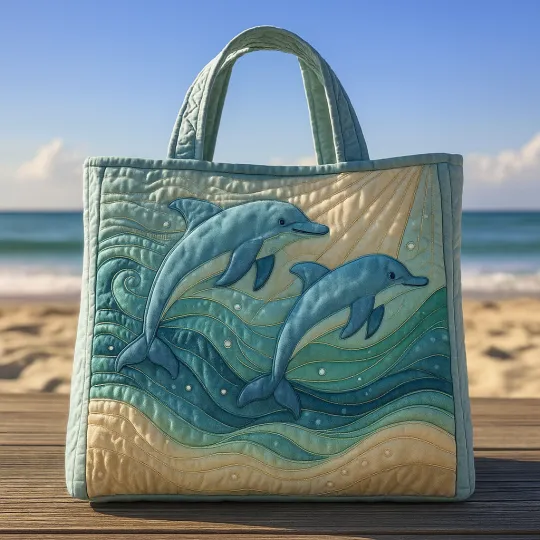 Underwater World Quilted Tote Bag-tidenox