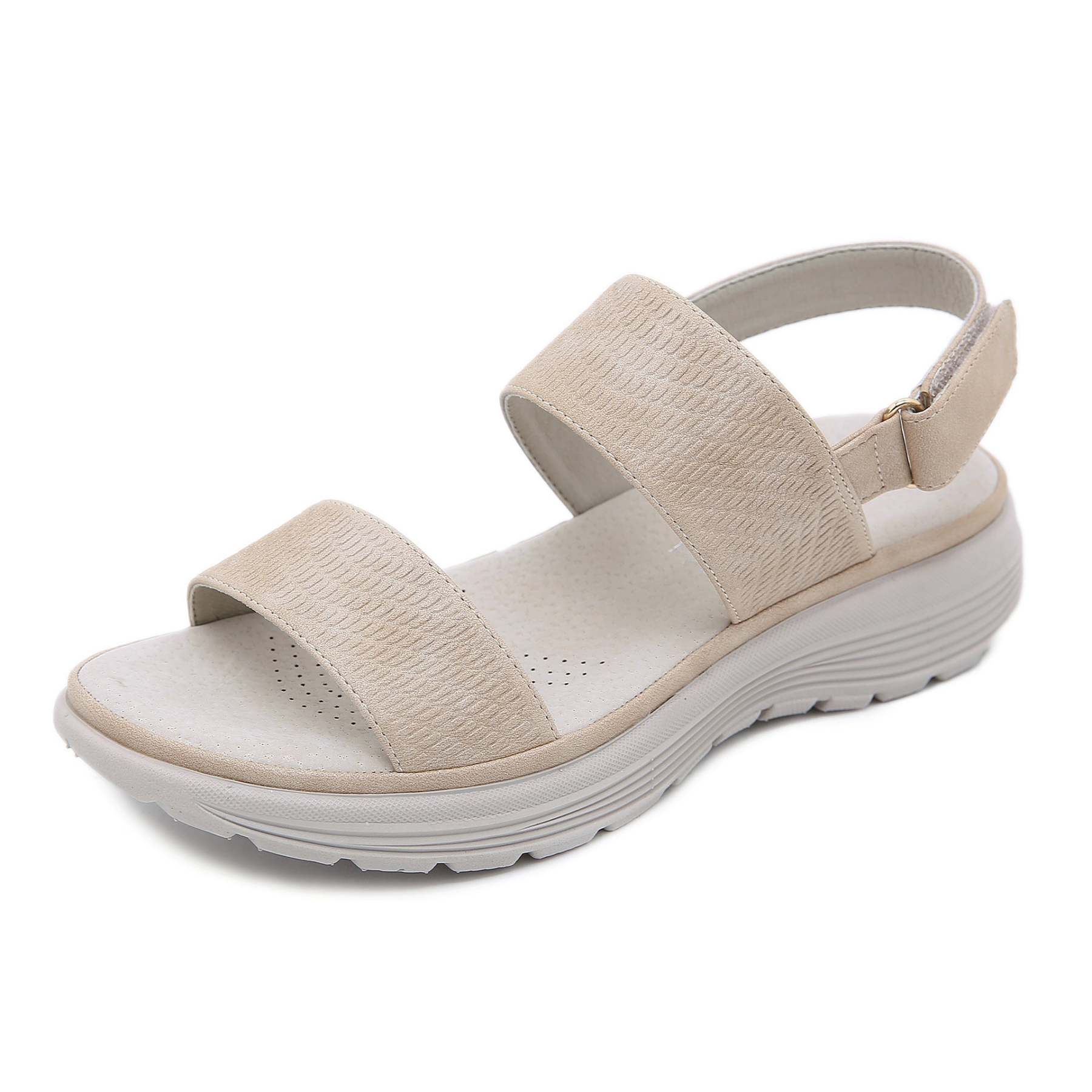 Women's Leather Wedges  Sandals-tidenox