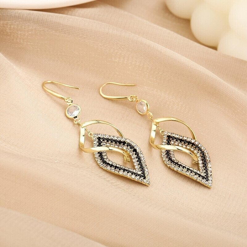 Rhombus Earrings with Diamonds-tidenox