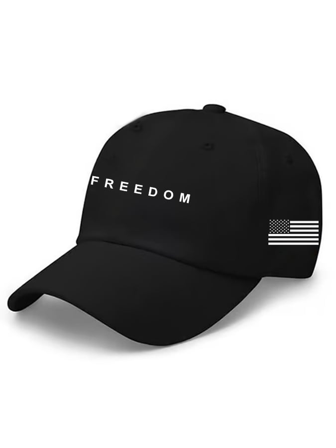 Unisex Freedom American Flag Print Baseball Cap-tidenox
