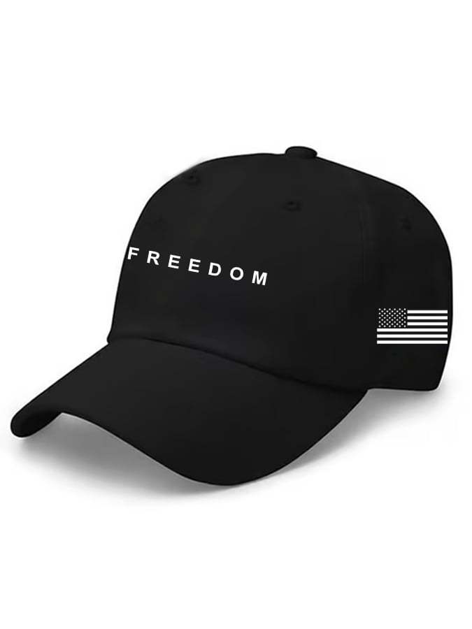 Unisex Freedom American Flag Print Baseball Cap-tidenox