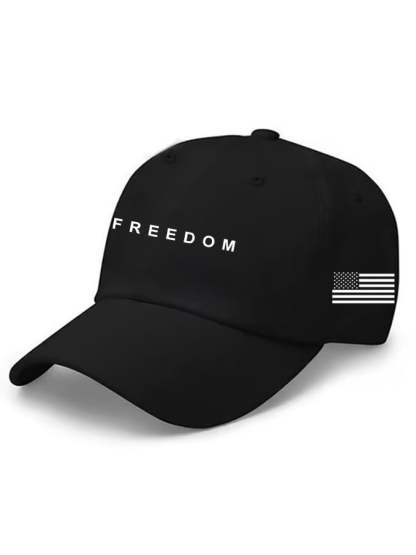 Unisex Freedom American Flag Print Baseball Cap-tidenox