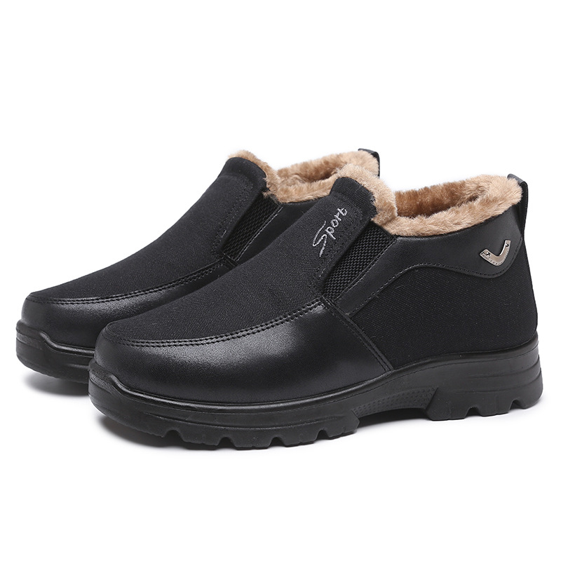 Men's Winter Fleece Waterproof Warm Non-Slip Orthopedic Shoes Snow Ankle Boots (Medical Certification)-tidenox