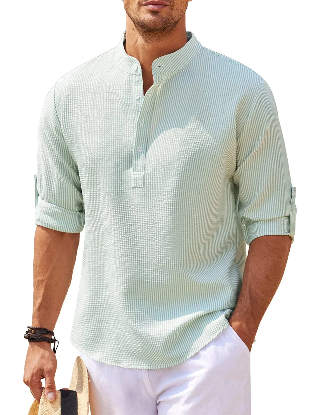 Men's simple modern utility style summer shirt-tidenox