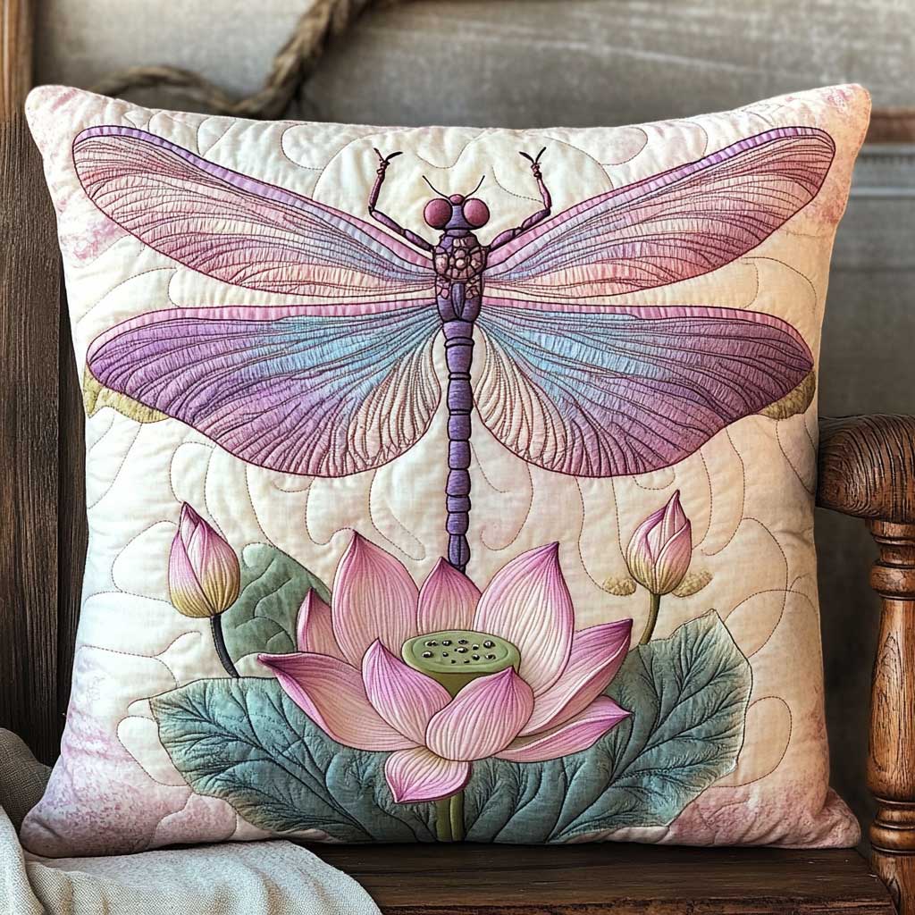 Heaven Dragonfly Lotus WP2502069CL Quilt Pillow Case-tidenox