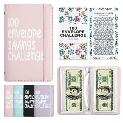 🔥100 Days Money Saving Challenge Coin Envelope BudgetStorage Book💵-tidenox