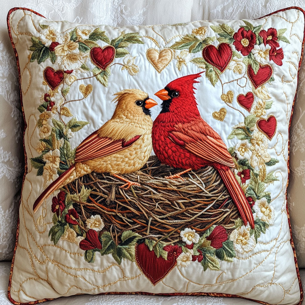 Heartfelt Cardinal WJ1102031CL Quilt Pillow Case-tidenox