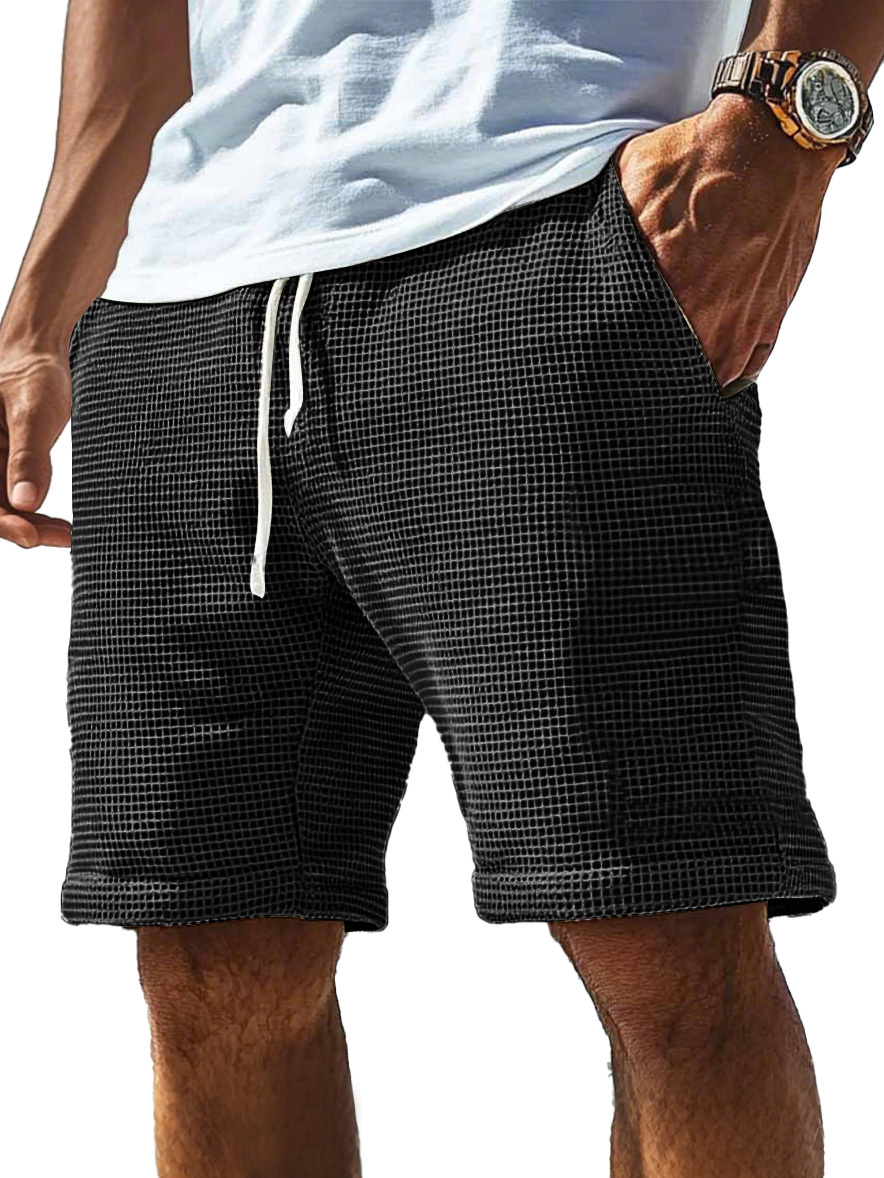 Men's Everyday Waffle Drawstring Comfort Shorts-tidenox