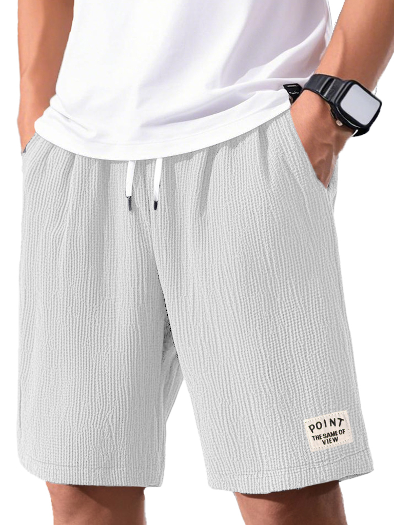 Men's Fashion Casual Short-sleeved Pleated Fabric Shorts-tidenox