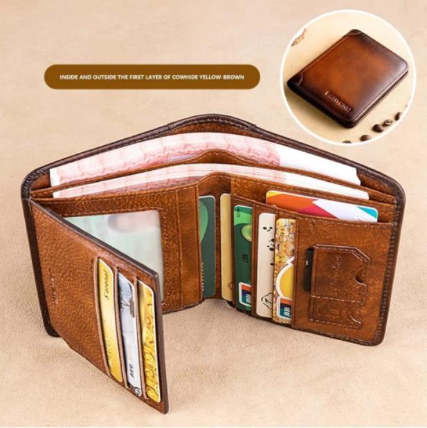 💰Multi-functional RFID Blocking Durable Genuine Leather Wallet🎁Men'swallets