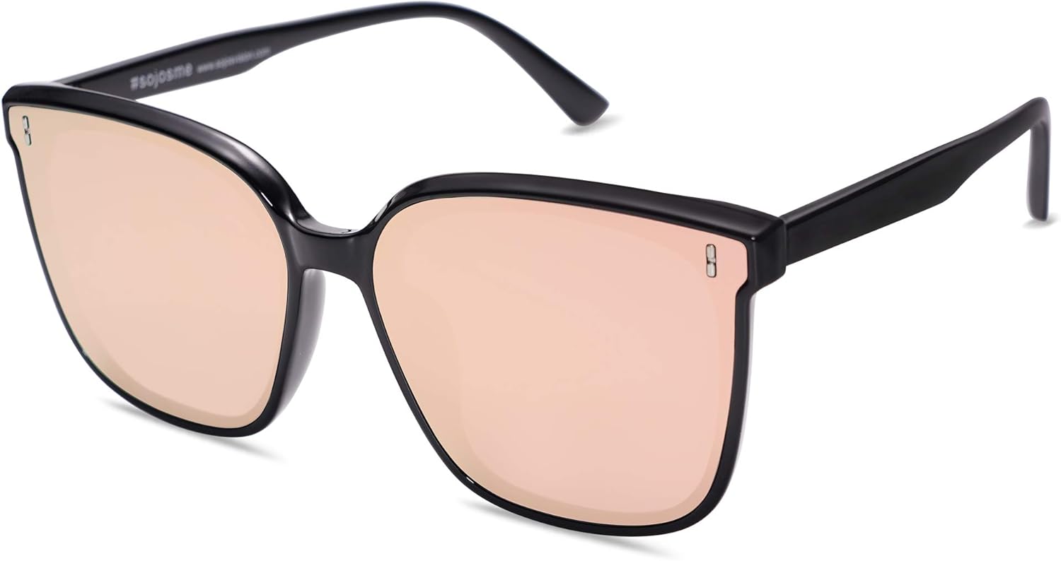 SOJOS Trendy Oversized Sunglasses for Women and Men-tidenox