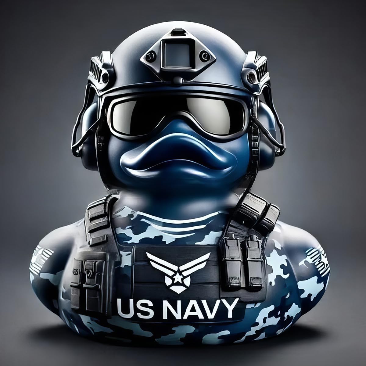 EROCK Military Branch Resin Duck - Hand-Painted Collectible Miniature for Car Dashboard, Office Desk, Home Decor - Air Force/Navy/Army/Space/Coast Guard/Camouflage（Army