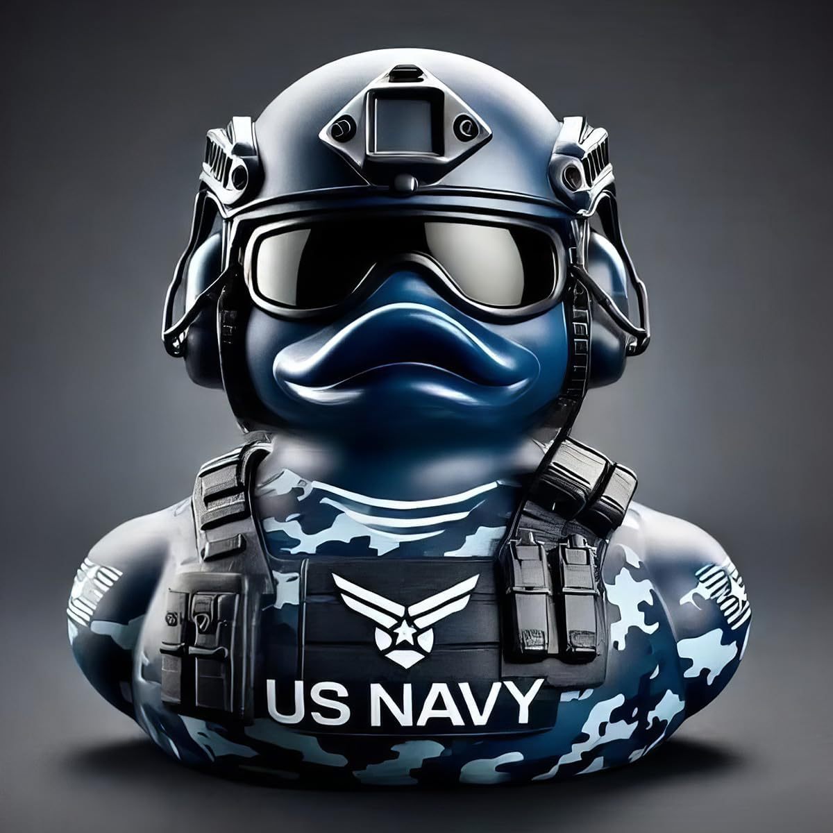 EROCK Military Branch Resin Duck - Hand-Painted Collectible Miniature for Car Dashboard, Office Desk, Home Decor - Air Force/Navy/Army/Space/Coast Guard/Camouflage（Army