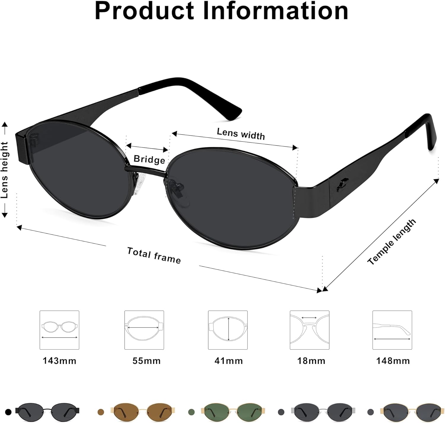 SOJOS Retro Oval Sunglasses for Women Trendy Classic Shades UV400 Protection-tidenox