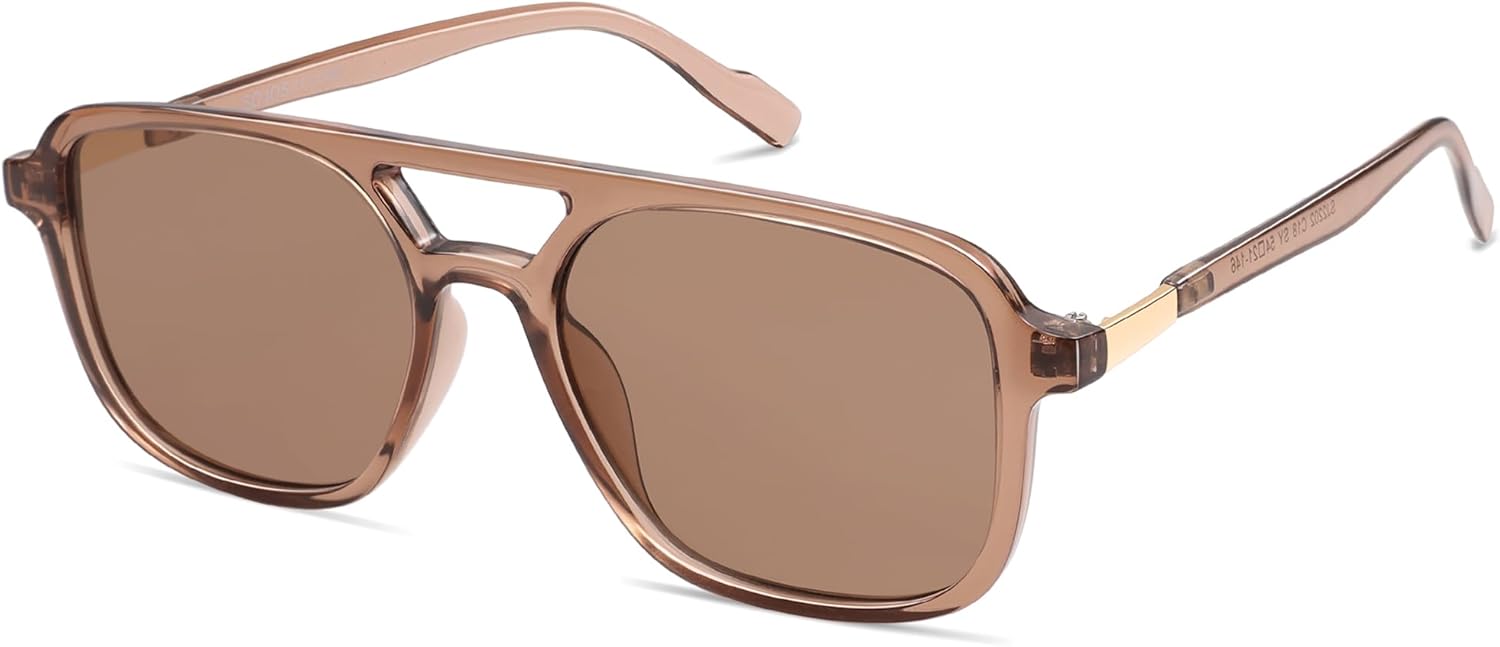 SOJOS Retro Aviator Sunglasses for Women Men,Trendy Rectangle Womens Mens Shades Sun Glasses SJ2202-tidenox