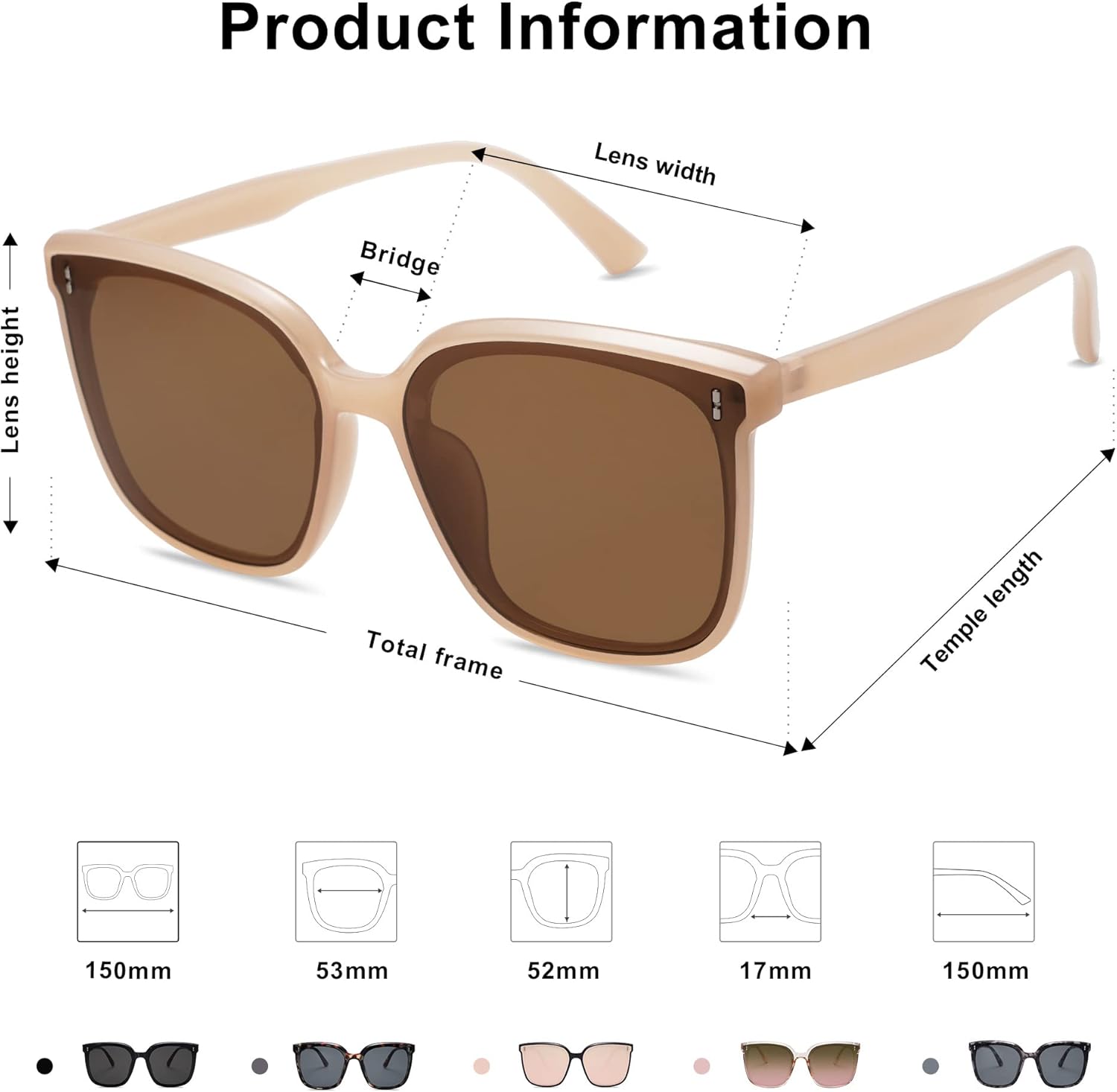 SOJOS Trendy Oversized Sunglasses for Women and Men-tidenox
