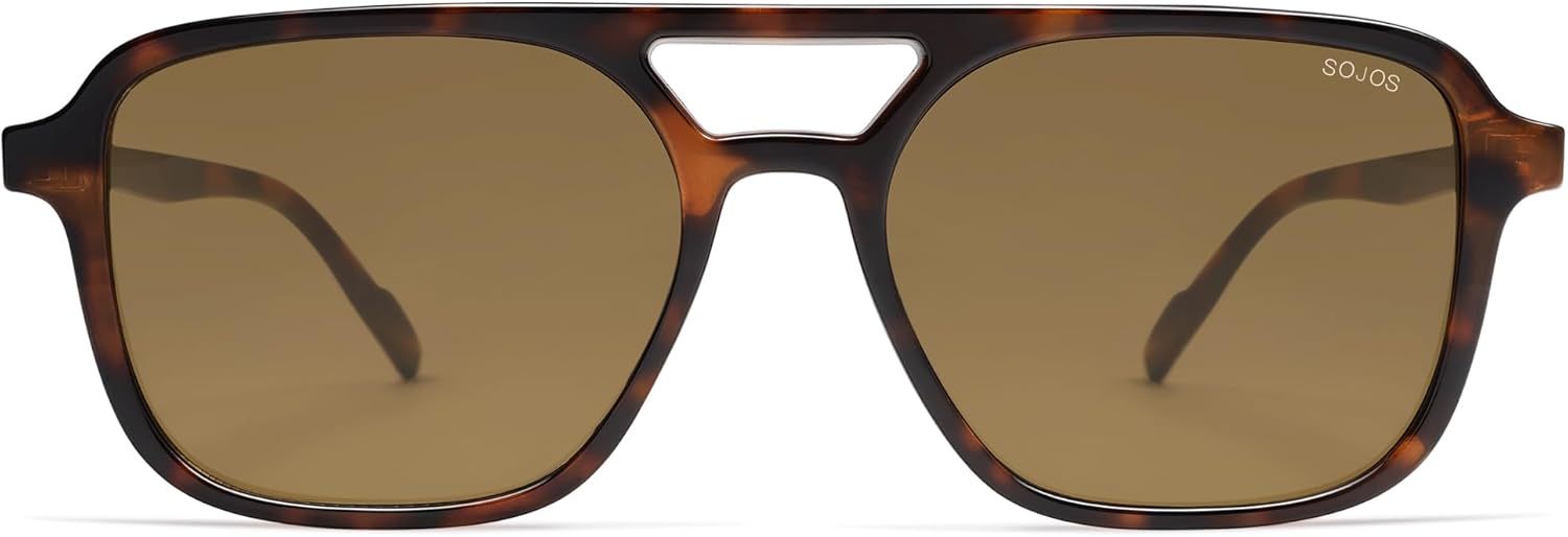 SOJOS Retro Aviator Sunglasses for Women Men,Trendy Rectangle Womens Mens Shades Sun Glasses SJ2202-tidenox