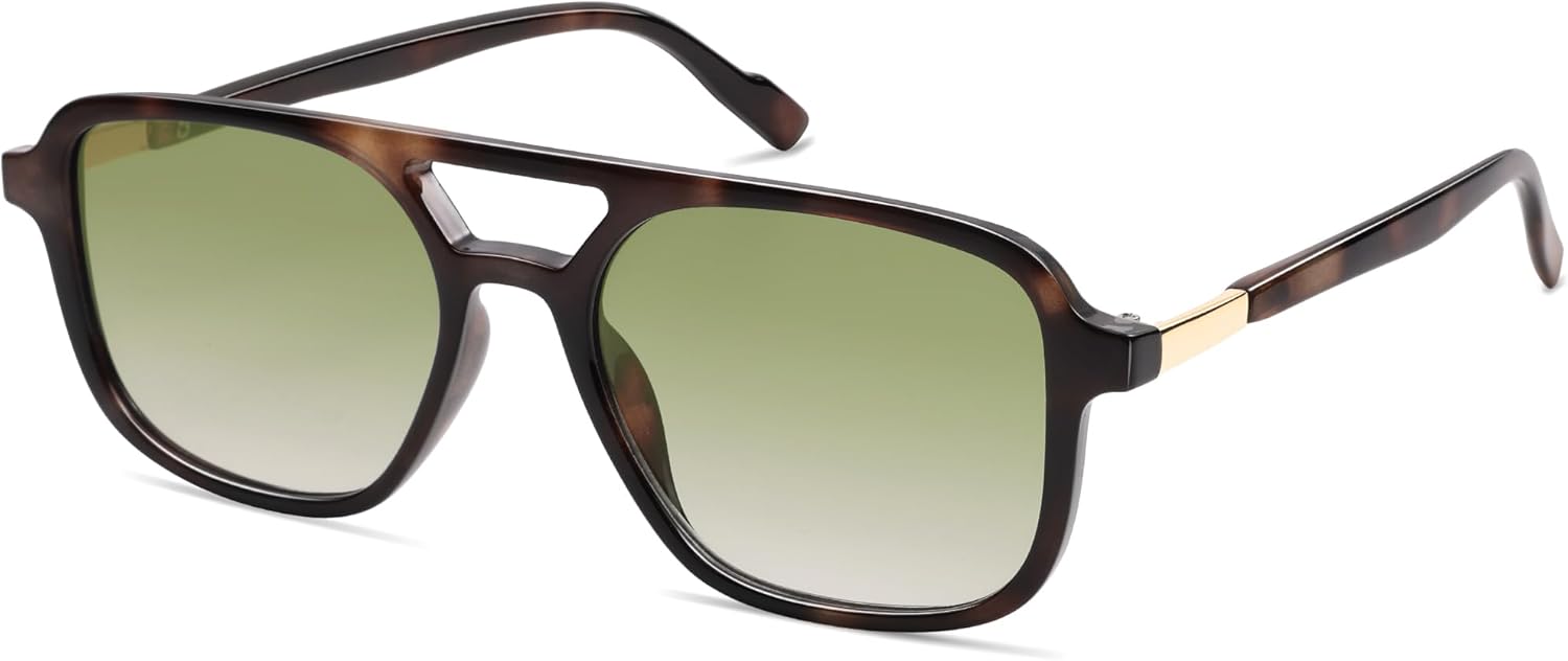SOJOS Retro Aviator Sunglasses for Women Men,Trendy Rectangle Womens Mens Shades Sun Glasses SJ2202-tidenox