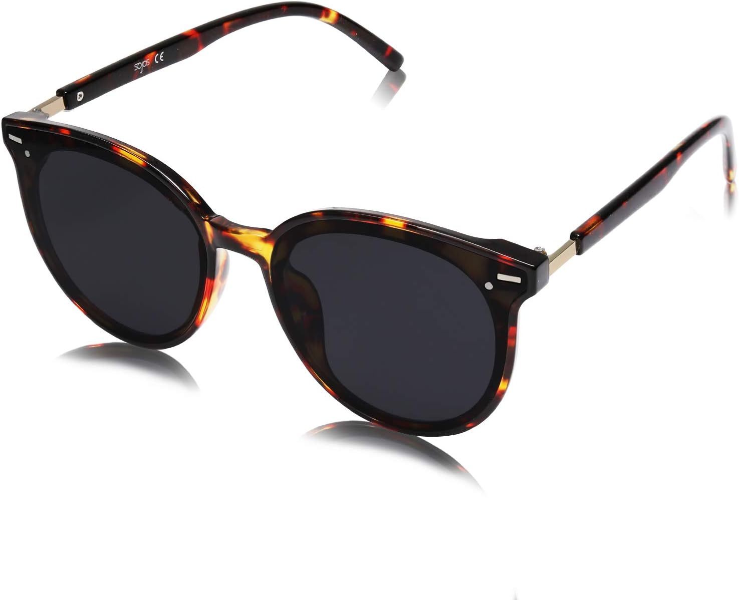 SOJOS Sunglasses Womens Trendy 2025 Classic Round Retro Vintage Shades Large Frame Sunnies SJ2067-tidenox