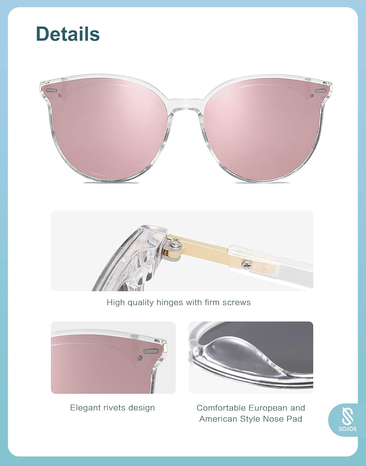 SOJOS Sunglasses Womens Trendy 2025 Classic Round Retro Vintage Shades Large Frame Sunnies SJ2067-tidenox