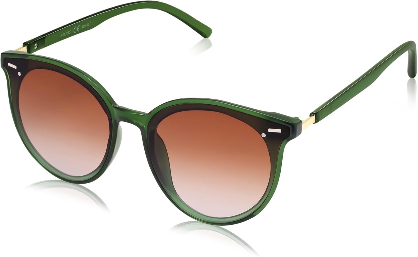 SOJOS Sunglasses Womens Trendy 2025 Classic Round Retro Vintage Shades Large Frame Sunnies SJ2067-tidenox