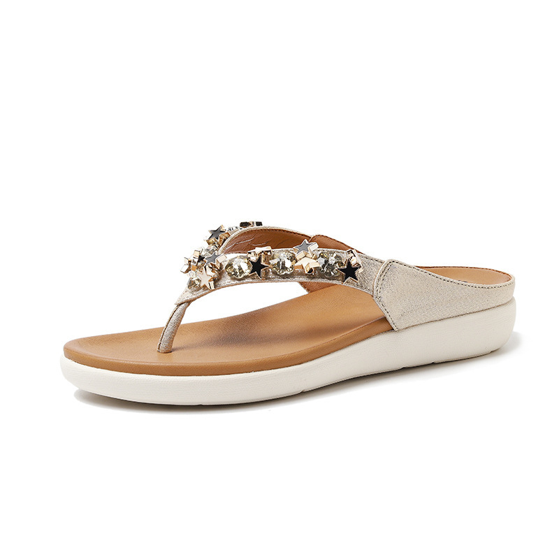 Orthopedic Sandals Jeweled Soft Arch Support Insole Flip-flops Bling Summer-tidenox