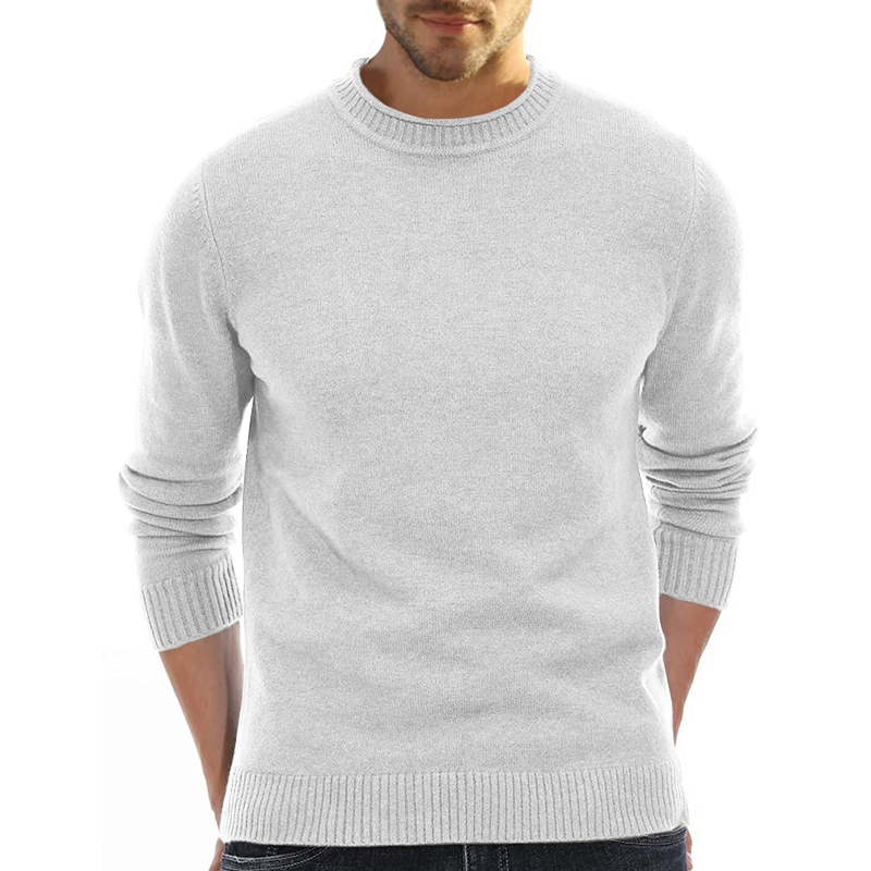 Men's Long Sleeve Crew Neck Sweater Soft Casual Sweater Men's Classic Sweater-tidenox