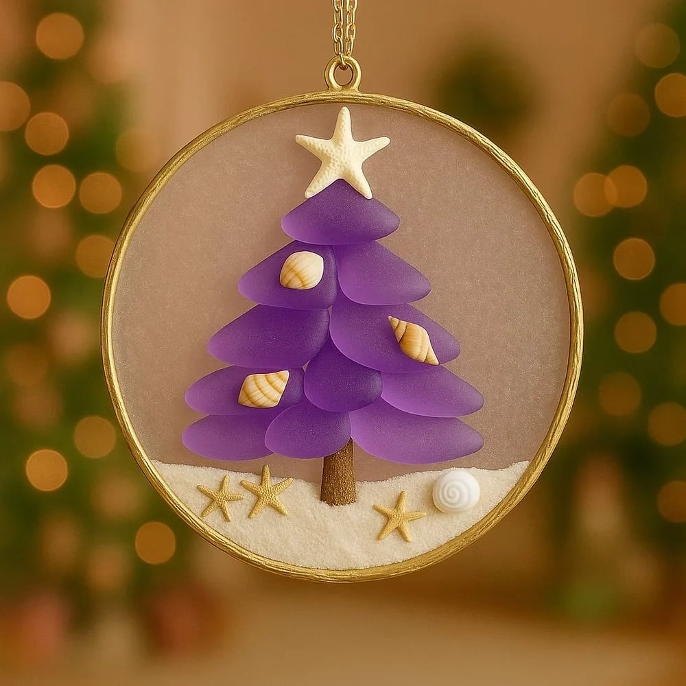 🌊🎄Handmade Sea Glass Christmas Tree Ornament-tidenox