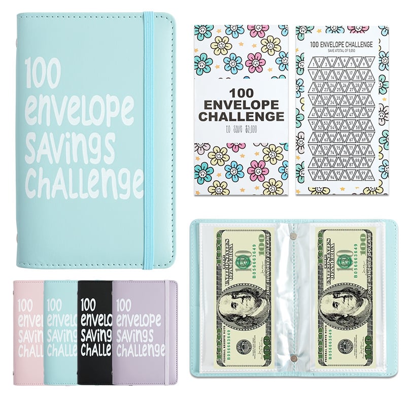 🔥100 Days Money Saving Challenge Coin Envelope BudgetStorage Book💵-tidenox