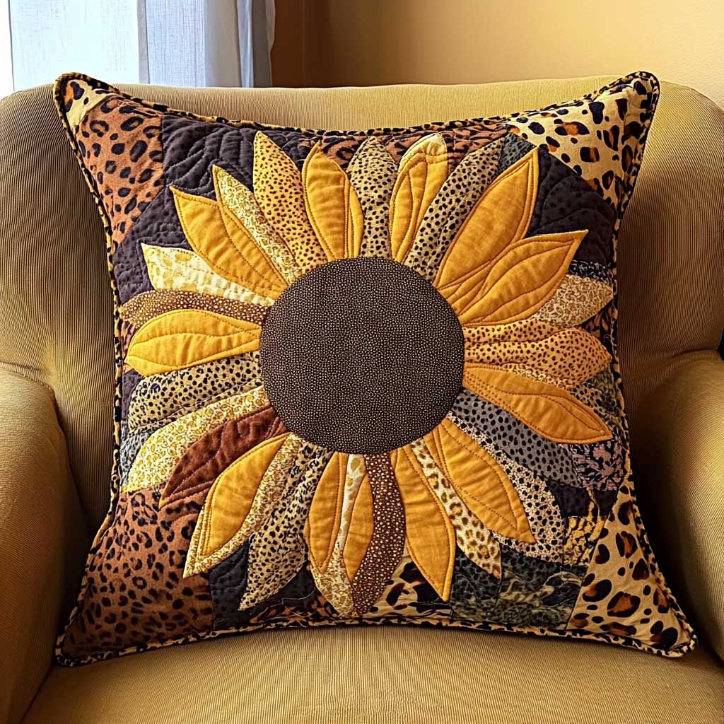 Golden Leopard Sunflower WN0404005CL Quilt Pillow Case-tidenox