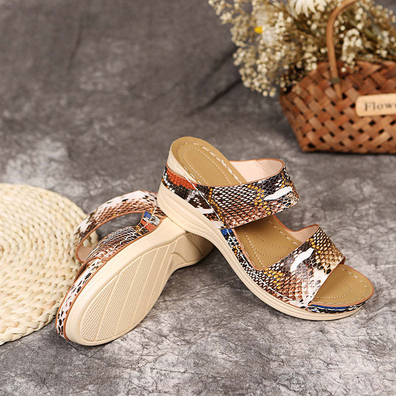 New Animal Print Women's Sandals-tidenox