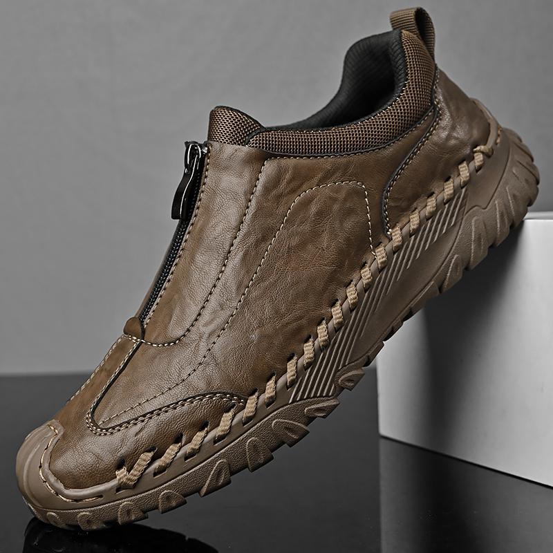 Men's Handcrafted Genuine Moccasins  Outdoor Breathable Casual Shoes-tidenox