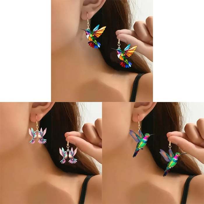 🌈Colorful Hummingbird Earrings🐦-tidenox