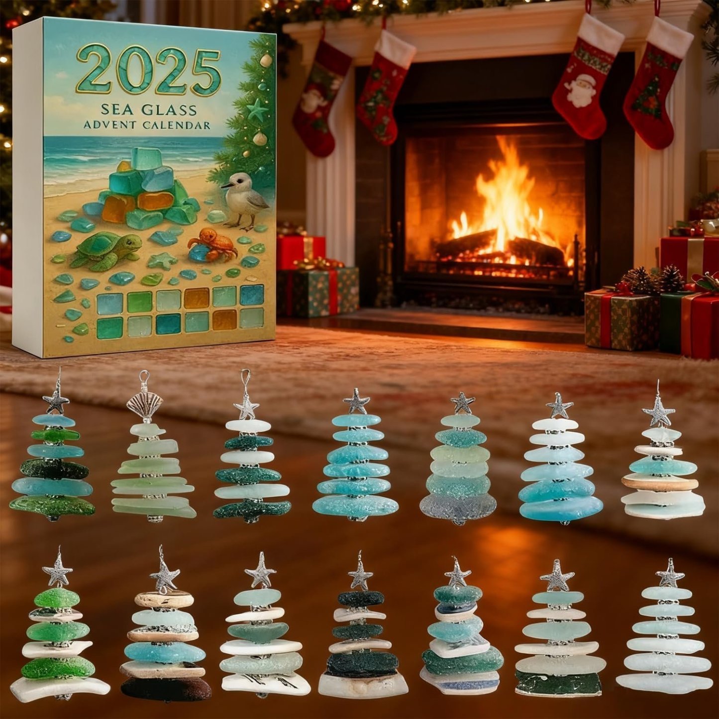 🌊Sea Glass Christmas Tree Advent Calendar | A surprise behind each door😲🎁-tidenox