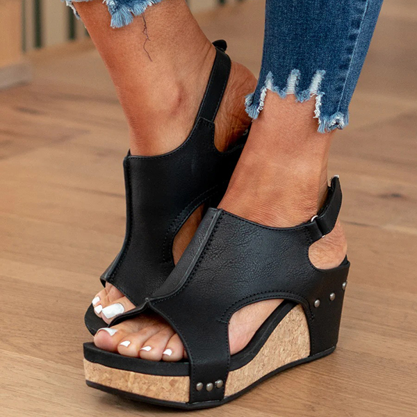 😍Last Day 50% OFF😍-Womens Comfy Velcro Wedge Orthopedic Sandals-tidenox