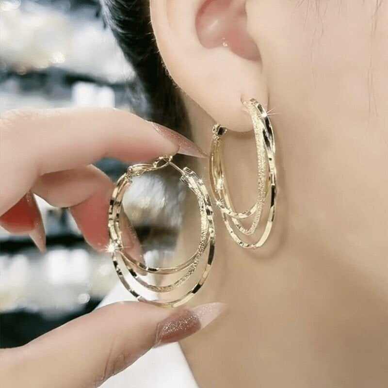 Multi-layer hoop earrings-tidenox