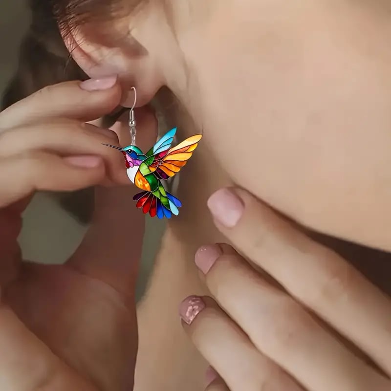 🌈Colorful Hummingbird Earrings🐦-tidenox