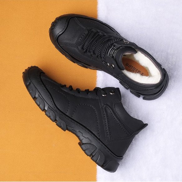 Men Orthopedic Snow Boots Plush Outdoor Ankle Winter Shoes-tidenox