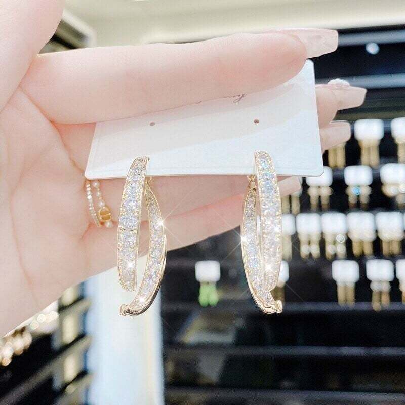 Fashion Cross Curved Earrings-tidenox