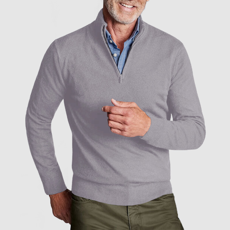 Men's New Cashmere Collar Pullover Shirt-tidenox